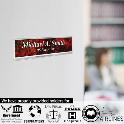 Engraved Door Signs for Office Personalized Blue Plastic Door Plaque - Image 4