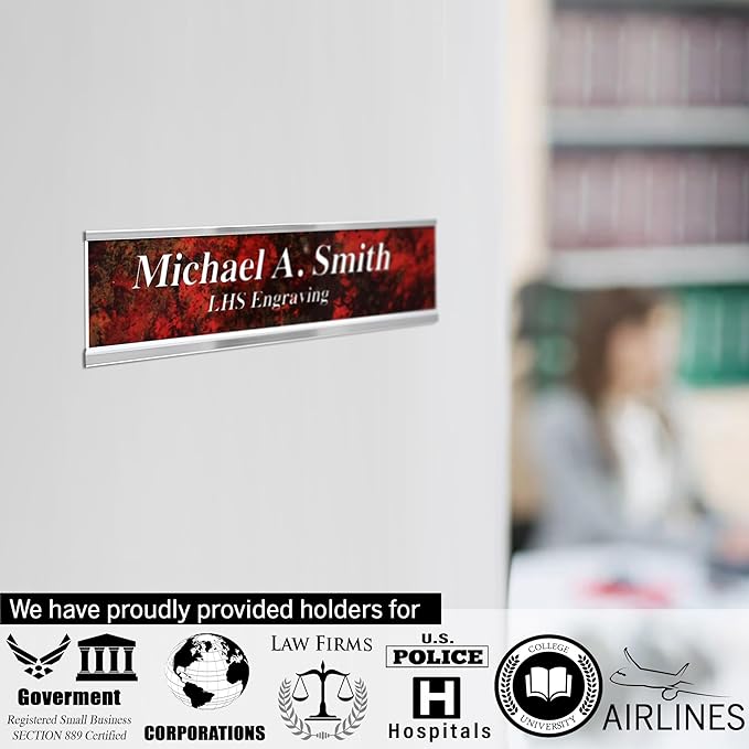 Engraved Name Plates for Door Sign Personalized Light Blue Plastic Plaque - Image 4