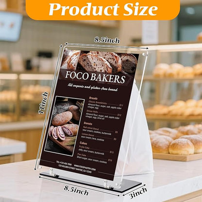 Rebehari 180° Adjustable Acrylic Sign Holder 8.5"x11", Magnetic Code Sign Menu - Image 5