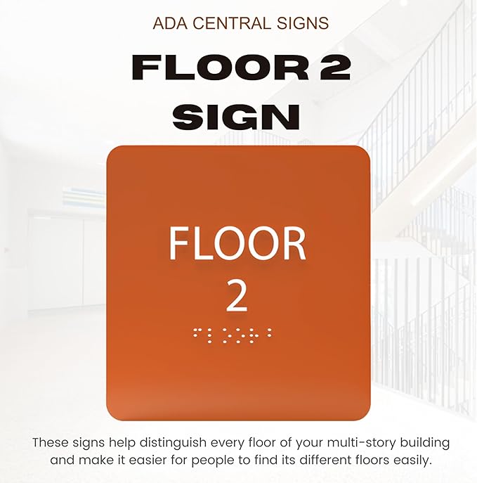 Deep Violet ADA Floor 2 Sign - Image 6
