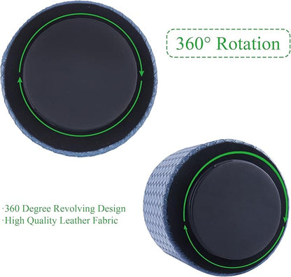 Hennaja Round Leather Art Supply Organizer, Remote Control Holder, 360 Degree - Image 4