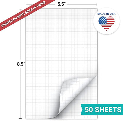 321Done Double Sided Graph Paper Notepad, 0.25 Grid, Made in The USA, Quad - Image 2