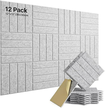 Lunarthos Felt Wall Tiles, 12 Pack 12"x12"x0.4" Cork Borad Tiles by Lunarthos