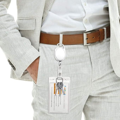 Fushing 20Pcs Retractable ID Badge Holders ID Badge Reels - Image 5