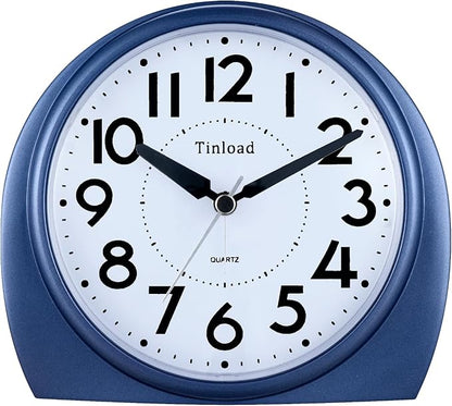 Tinload 5.5" Large Analog Alarm Clock Silent Non Ticking, Gentle Wake, Beep by Tinload