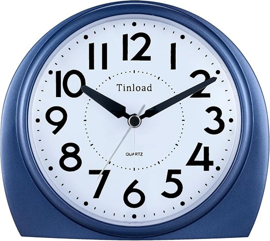 Tinload 5.5" Large Analog Alarm Clock Silent Non Ticking, Gentle Wake, Beep by Tinload