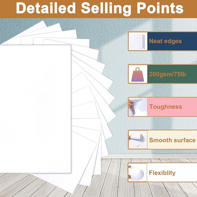 Silunkia 100 Sheets White Cardstock 8.5 x 11 Printer Paper, 200gsm/75lb - Image 3