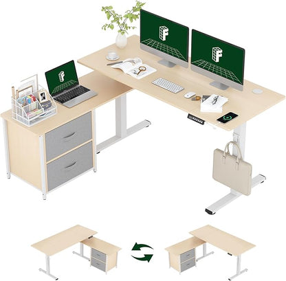 FLEXISPOT 55" L Shaped Standing Desk by FlexiSpot