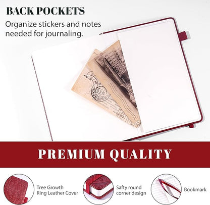 CAGIE Lined Journal for Women Men, Tree Growth Ring Leather Bound Journal - Image 5