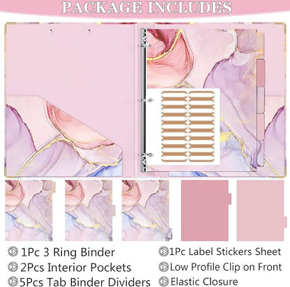 Lateefah 3 Ring Binder, 1 Inch Binder Organizer - Image 6