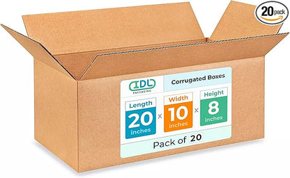 Large Shipping & Moving Boxes 20"L x 10"W x 8"H by IDLPackaging