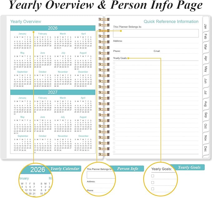 2026 Planner - A5 Weekly & Monthly Planner Spiral Bound, January 2026 - - Image 5