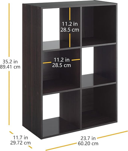 Whitmor 6 Cube Bookcase, 3 Tier Stackable MDF Bookself, Open Storage Display - Image 3