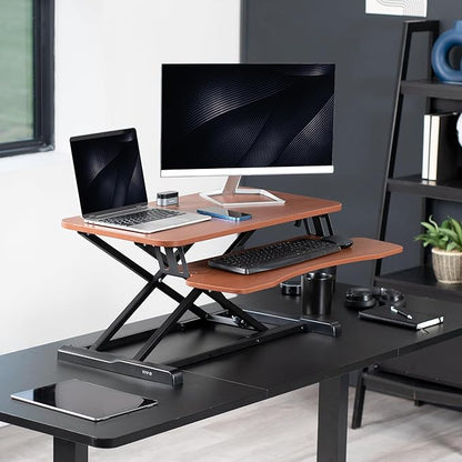 VIVO 32 inch Desk Converter, K Series, Height Adjustable Sit to Stand Riser - Image 2