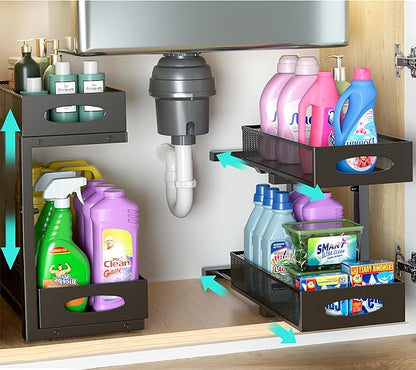 Beleeb Under Sink Organizer, Height Adjustable Organization and Storage Series by Beleeb