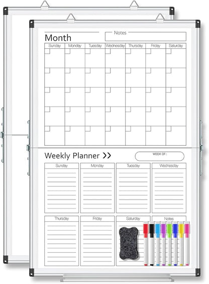 Lincia 24" x 16" Magnetic Vertical Monthly and Weekly Dry Erase Calendar by Lincia