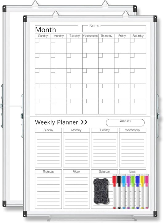 Lincia 24" x 16" Magnetic Vertical Monthly and Weekly Dry Erase Calendar by Lincia