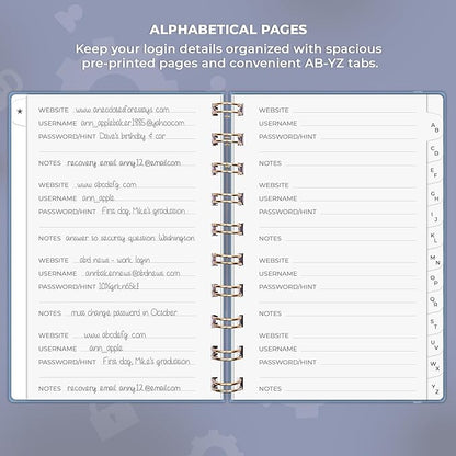 Clever Fox Password Book Spiral – Mini Internet Address & Password Organizer - Image 3