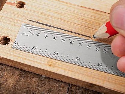 Metal Ruler with Cork Backing, Stainless Steel Rulers 6 Inch 12 Inch Metal - Image 4
