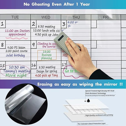 Magnetic-Receptive Dry Erase Two Month Laminated Jumbo Wall Calendar, Big - Image 6