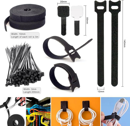 ZIIYAN 163 PCS Cable Management Kit, 3 Wire Organizer Sleeve, 8 Self Adhesive - Image 5