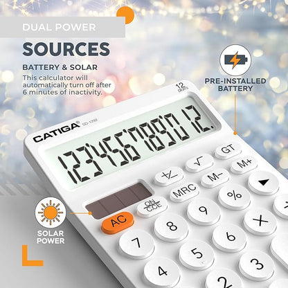 CATIGA 12 Digit Desktop Calculator Basic Desk Calculator - Image 5
