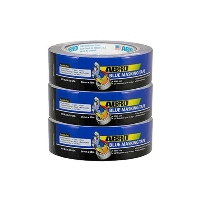 ABRO Blue Painters Tape 1.5 Inch Wide, 36mm x 55M, All Purpose Blue Tape by ABRO