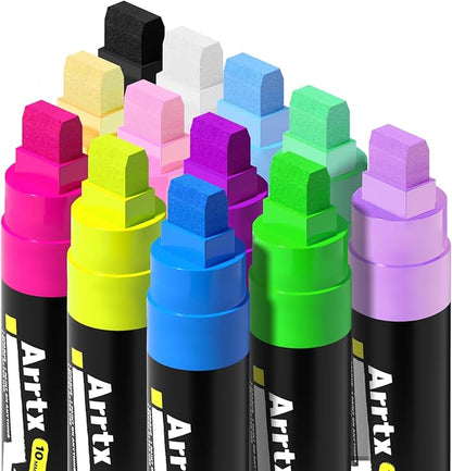 Arrtx Acrylic Jumbo Markers 10mm Broad Tips Acrylic Paint Pens by Arrtx
