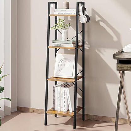 Hzuaneri Ladder Shelf, Bookshelf Bookcase, Freestanding Corner Storage Shelve by Hzuaneri