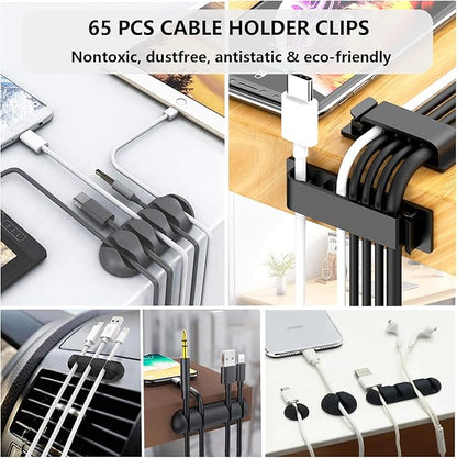 DRIVUU 311Pcs Cable Management Organizer Kit 4 Cable Sleeve Split, 53Cable - Image 2