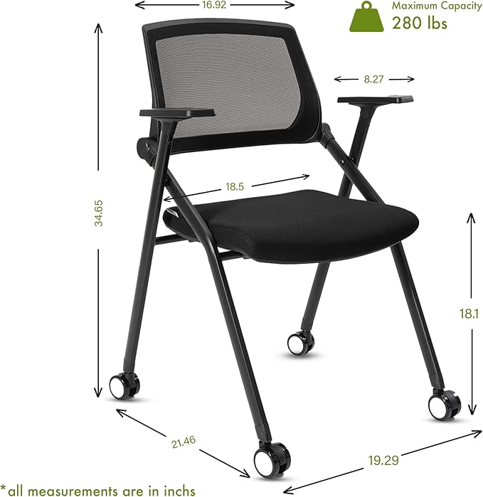VACYOVKE Home Office Chair Set of 4 Adjustable Armrest Ergonomic Mid-Back - Image 3