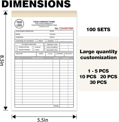 Custom 5.5" x 8.5" Invoice Book - Image 2