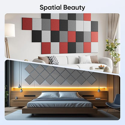 UNECHO 12 Pack 12" X 12" X 0.4" Acoustic Panels - Image 5