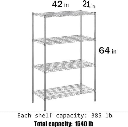 Regal Altair 21" Deep x 42" Wide x 64" Height Wire Shelving Kit | 4-Tier | NSF - Image 3