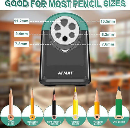 AFMAT PSX2 Heavy Duty Electric Pencil Sharpener 6 Holes, Classroom Pencil - Image 2