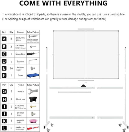 Neatsure Large Rolling Whiteboard on Wheels - Image 6
