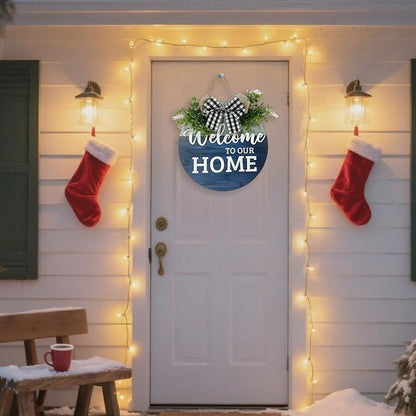 VPDTVK Welcome Sign for Front Door, Rustic Welcome Door Sign Outdoor Wreaths - Image 5