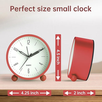 Analog Alarm Clock, 4 inch Super Silent Non Ticking Small Clock - Image 7