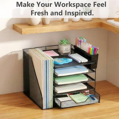 Gugsey Desk Organizer, 5-Tier Paper Letter Tray Organizer - Image 7