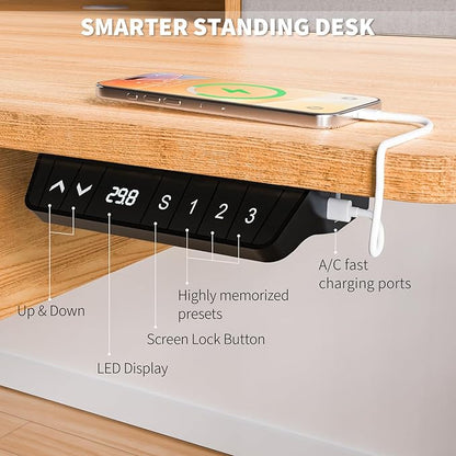 ExaDesk Electric Standing Desk, 63 * 30 Inches Adjustable Height - Image 5