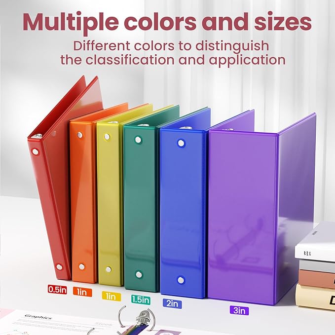 SUNEE 3 Ring Binder 1.5 Inch 1 Pack, Cobalt Blue - Image 5