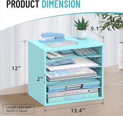 SHARKWOODS 5-Tier Wood Desk Organizer, Paper Tray Organizer - Image 3