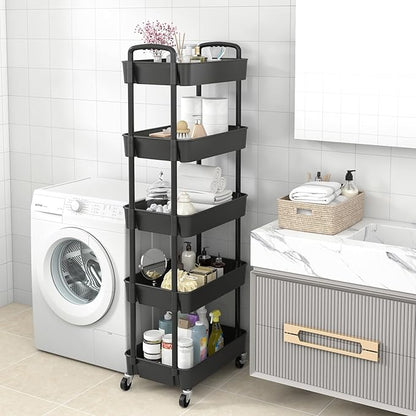 Sywhitta 5-Tier Plastic Rolling Utility Cart - Image 7