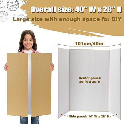 8 PCS Trifold Poster Board- Large 40" x 28" Tri Fold Display Board Hard & Thick - Image 4