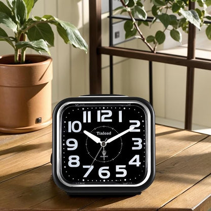 Tinload 5.5" Large Analog Alarm Clock Silent Non Ticking, Gentle Wake, Beep - Image 3