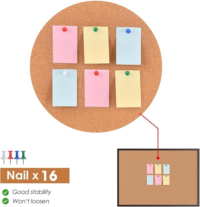 Board2by Cork Board Bulletin Board 24 x 36, Office Board - Image 4