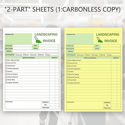 Garden Service Invoice Receipt Book, 2-Part Carbonless Landscaping Invoice Book - Image 3