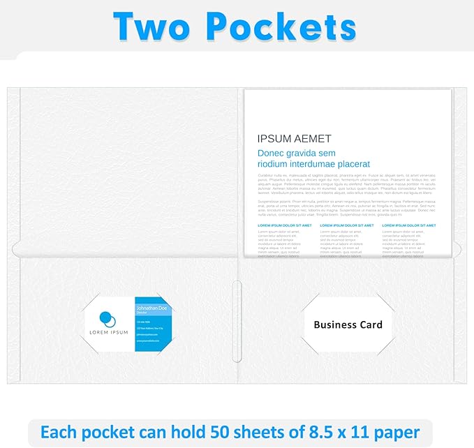 Two Pocket Folders, PANDRI 30 Pack 2 Pocket Folders, Letter Size Paper File - Image 4