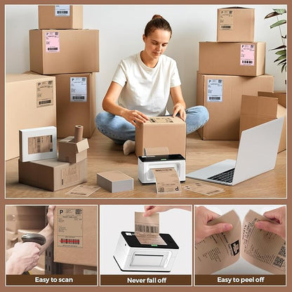 MUNBYN Brown 4"x6" Direct Thermal Shipping Labels, Commercial Grade Permanent - Image 6