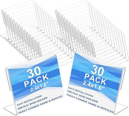 Ludery Small Acrylic Sign Holder 2.4 x 1.6 Inch, Mini Food Sign Labels by Ludery